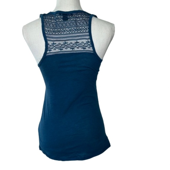 AMISU Turquoise sleeveless LACE top U-neck Racer Back - Picture 2 of 8